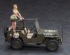 Hasegawa SP483-52283 1/4 ton 4x4 Utility Truck (Cal. 50 M2 Machine Gun) w/Blond Gir's Figure 1/24