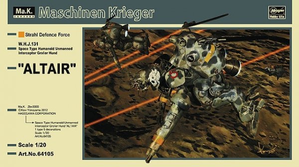Hasegawa 64105 Altair W.H.J.131 Space Type Humanoid Unmanned Interceptor GroBer Hund 1/20