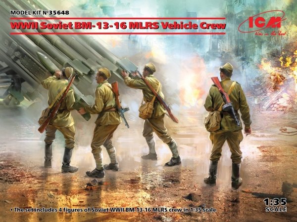 ICM 35648 WWII Soviet BM-13-16 MLRS Vehicle Crew 1/35