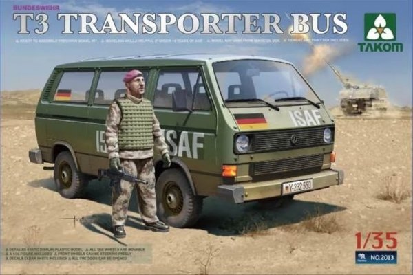 Takom 2013 Bundeswehr T3 Transporter Bus W/Figure 1/35