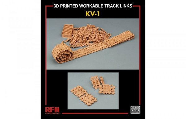 RFM-2037 3D Printed workable track links for KV-1