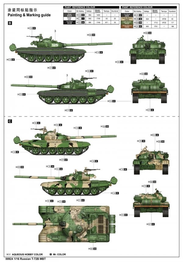 Trumpeter 00924 Russian T-72B MBT
