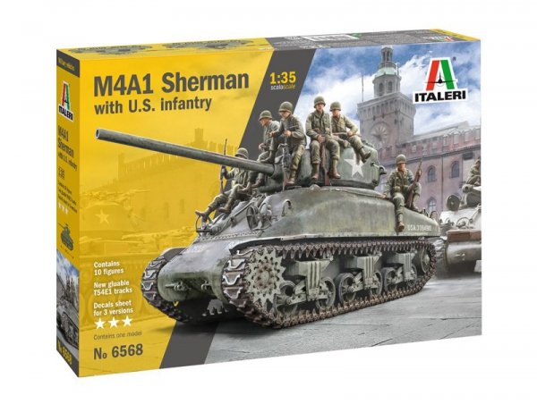 Italeri 6568 1/35 M4A1 Sherman with Infantry