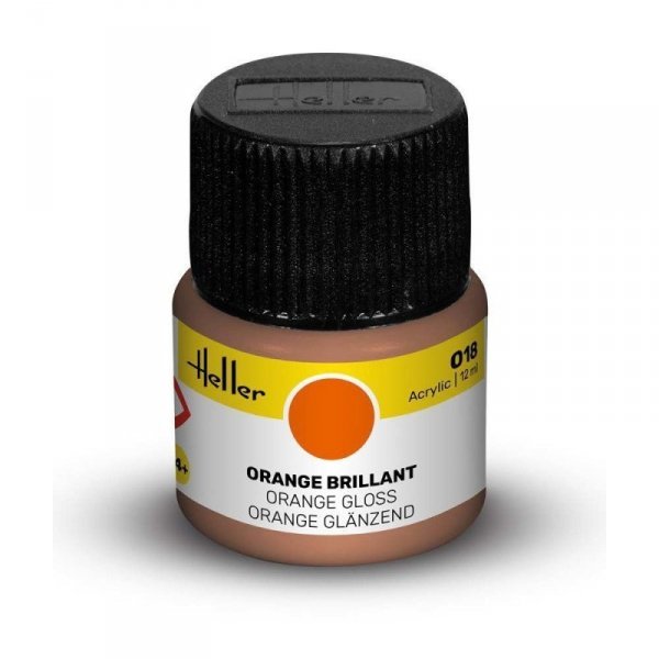 Heller Acrylic Paint 018 Orange Gloss 12 ml