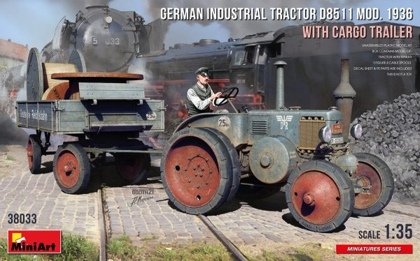 Mini Art 38033 German Industrial TRACTOR D8511 mod. 1936 with cargo trailer 1/35