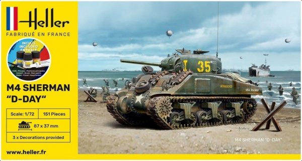 Heller 56892 Starter Set - M4 Sherman D-Day