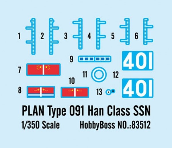 Hobby Boss 83512 1/350 Plan Type 091 Han Class Sub