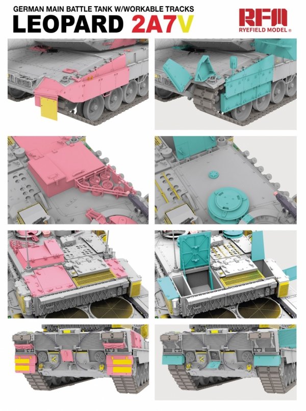 RFM-5109 German Main Battle Tank w/Workable Tracks Leopard 2A7V 1/35