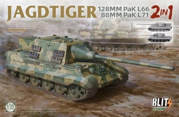 Takom 8008 JagdTiger (2 in 1) 128mm Pak L66 ,88mm Pak L71 1/35