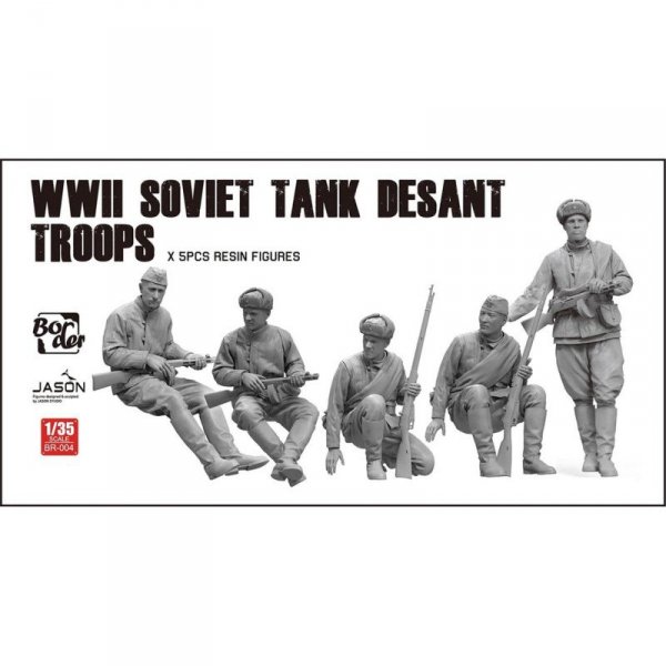 Border Model BR-004 WWII Soviet Tank Desant Troops (5 pcs. Resin Figures) 1/35