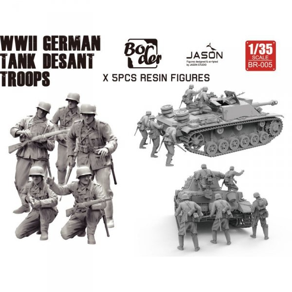 Border Model BR-005 WWII German Tank Troops (5 pcs. Resin Figures) 1/35