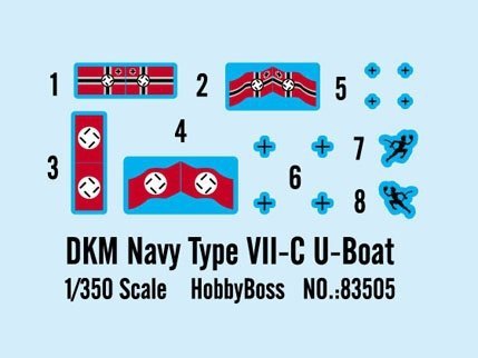 Hobby Boss 83505 1/350 German Navy Type VII-C U-Bo