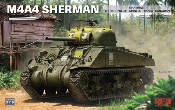 RFM 5119 M4A4 Sherman with Workable Tracks &amp; Metal Barrel 1/35
