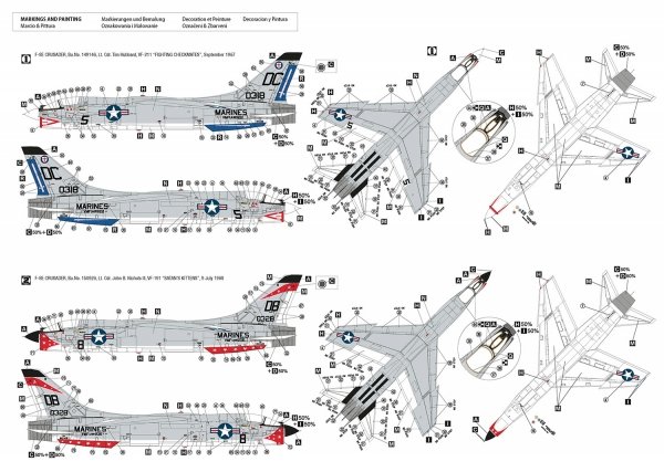 Hobby 2000 72074 F-8E Crusader &quot;Marines&quot; 1/72