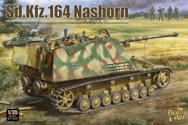 Border Model BT-024 Sd.Kfz. 164 Nashorn Early/Command Version w/4 Figures 1/35