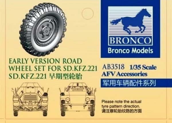 Bronco AB3518 Sdkfz.221 road wheel set Early ver.