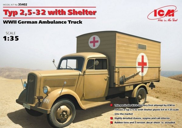 ICM 35402 Typ 2,5-32 W/Shelter Ger. 1/35