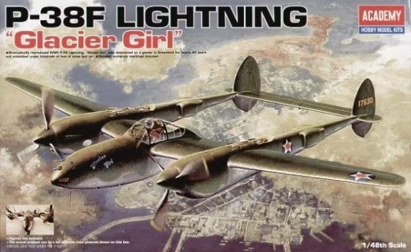 Academy 12208  P-38F Lighting Glacier Girl - 1/48