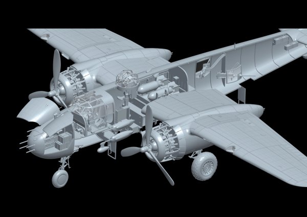 HK Models 01E036 1/32 B-25J Mitchell Strafing babes