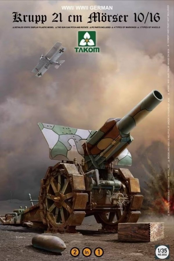 Takom 2032 Krupp 21 Cm Moerser 10/16 2 In 1 1/35