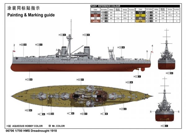 Trumpeter 06706 Hms Dreadnought 1918