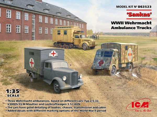 ICM DS3523 'Sankas' WWII Wehrmacht Ambulance Truck 1/35