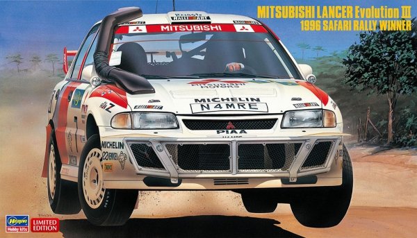 Hasegawa 20742 Mitsubishi Lancer Evolution III 1996 Safari Rally Winner 1/24