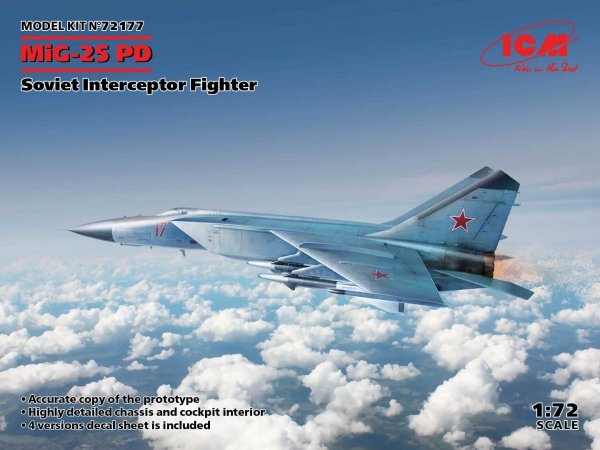 ICM 72177 MiG-25 PD, Soviet Interceptor Fighter 1/72