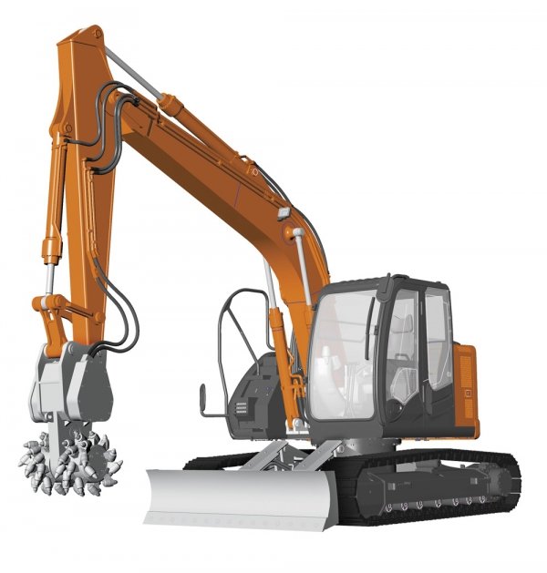 Hasegawa 66111 Hitachi Construction Machinery Excavator ZAXIS 135US Cutter Heads 1/35