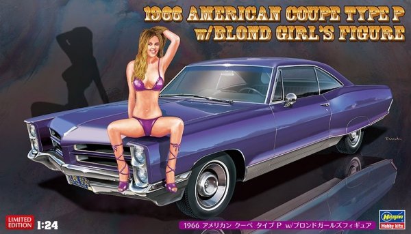 Hasegawa SP424-52224 1966 American Coupe Type P w/Blond Girl's Figure 1/24
