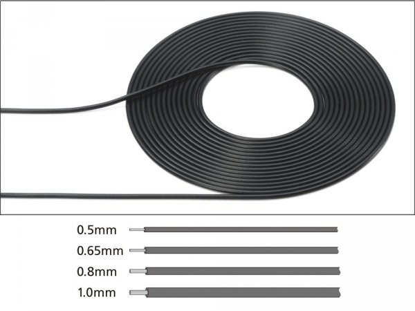 Tamiya 12675 Detail Up Parts Series Cable (0.5mm Outer Diameter /Black)