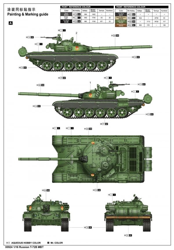 Trumpeter 00924 Russian T-72B MBT