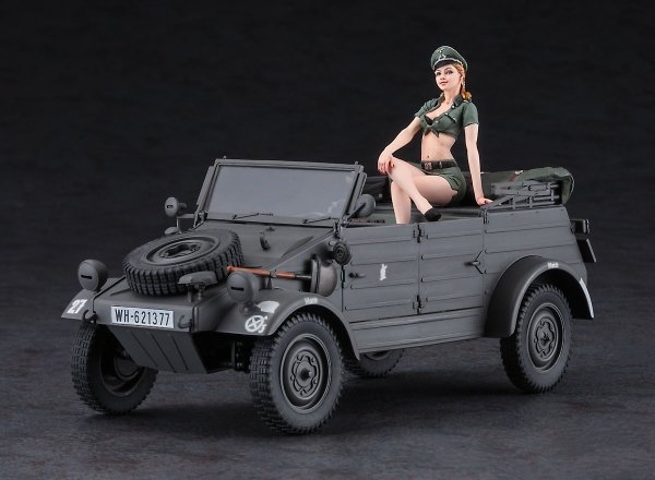 Hasegawa SP-453-52253 Pkw.K1 Kübelwagen Type 82 w/Blond Girl's Figure 1/24