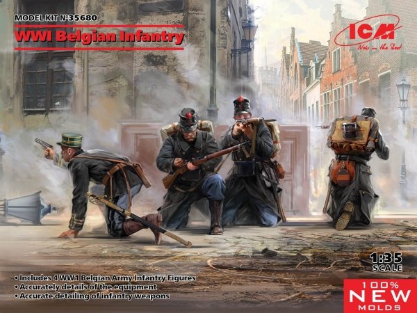 ICM 35680 WWI Belgian Infantry (100% new molds)