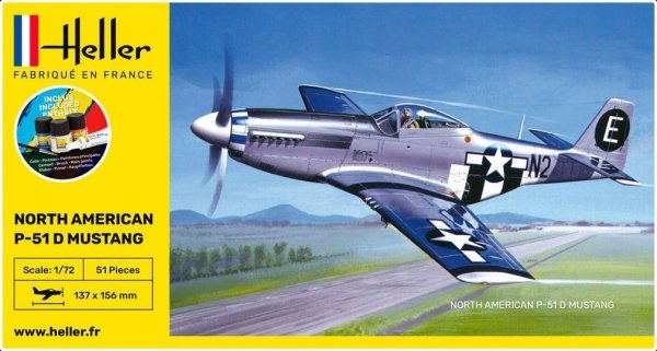 Heller 56268 Starter Set - Mustang P-51 1/72