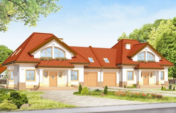 Projekt domu Dom na medal - bliźniak pow.netto 173,3 m2
