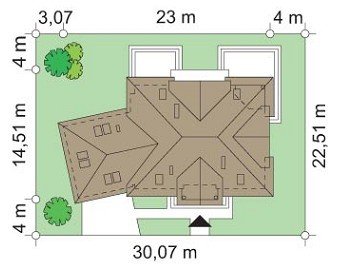 Projekt domu Dom z kolumnami pow.netto 259,3 m2