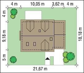 Projekt domu Zgrabny z lukarnami pow.netto 135,68 m2