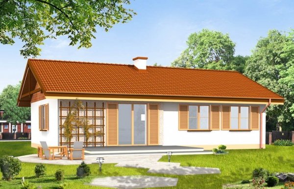Projekt domu Słoneczny pow.netto 89,78 m2