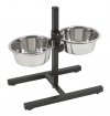 Komplet Stojak czarny podwójny + 2 miski 1800 ml