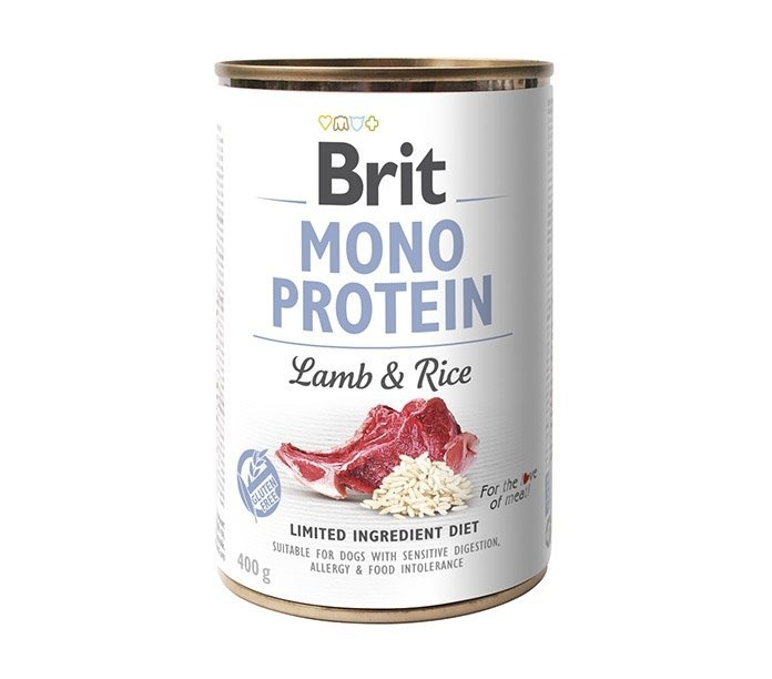 Brit MonoProtein Lamb &amp; Rice 400g puszka Jagnięcina z Ryżem Mokra karma dla psów