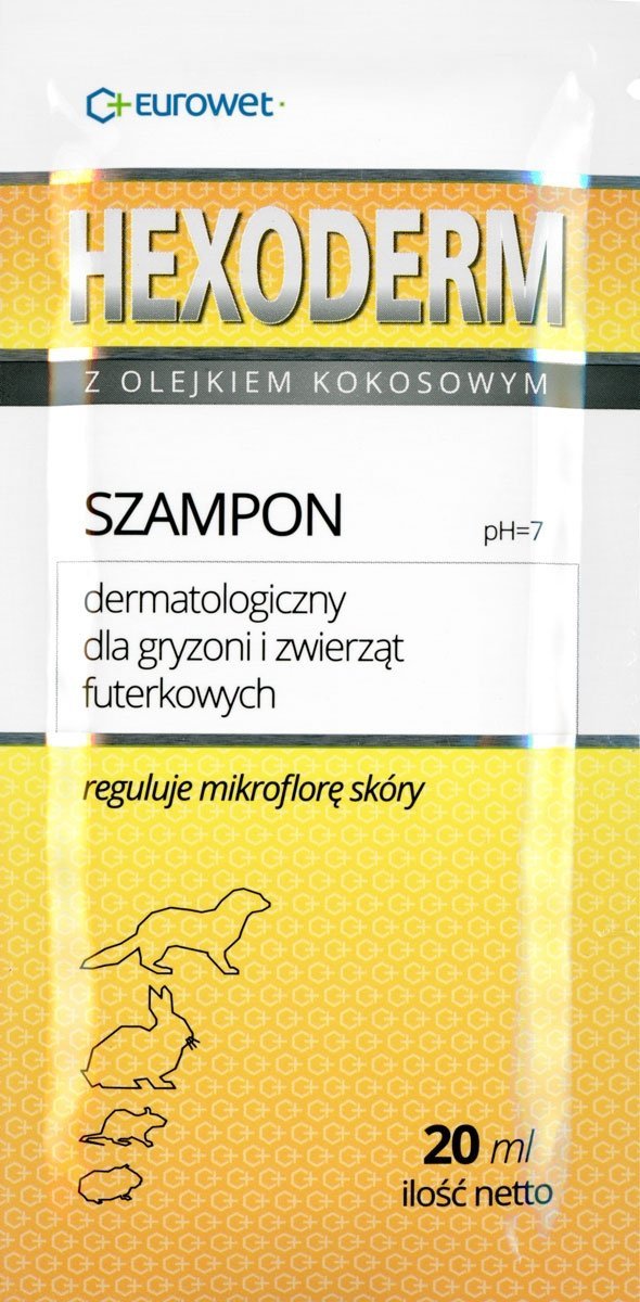 Hexoderm Szampon dermatologiczny dla Gryzoni i Zwierząt Futerkowych saszetka 20ml