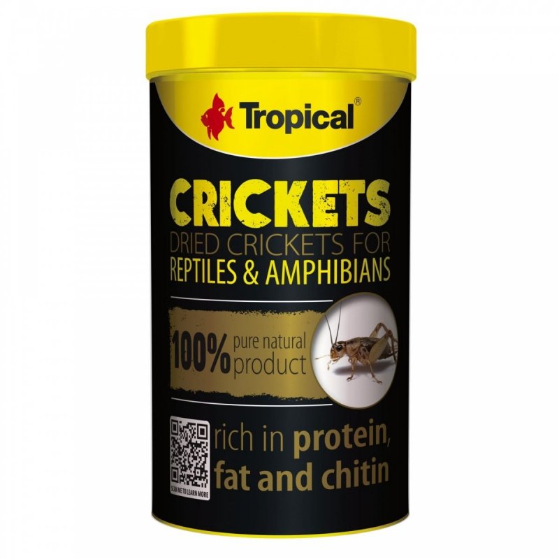 Tropical Crickets 100ml puszka Suszome Świerszcze pokarm dla gadów i dużych ryb akwariowych