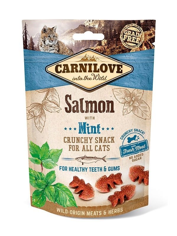 Carnilove Crunchy Salmon with Mint 50g chrupiące przysmaki z Łososiem i miętą dla Kota