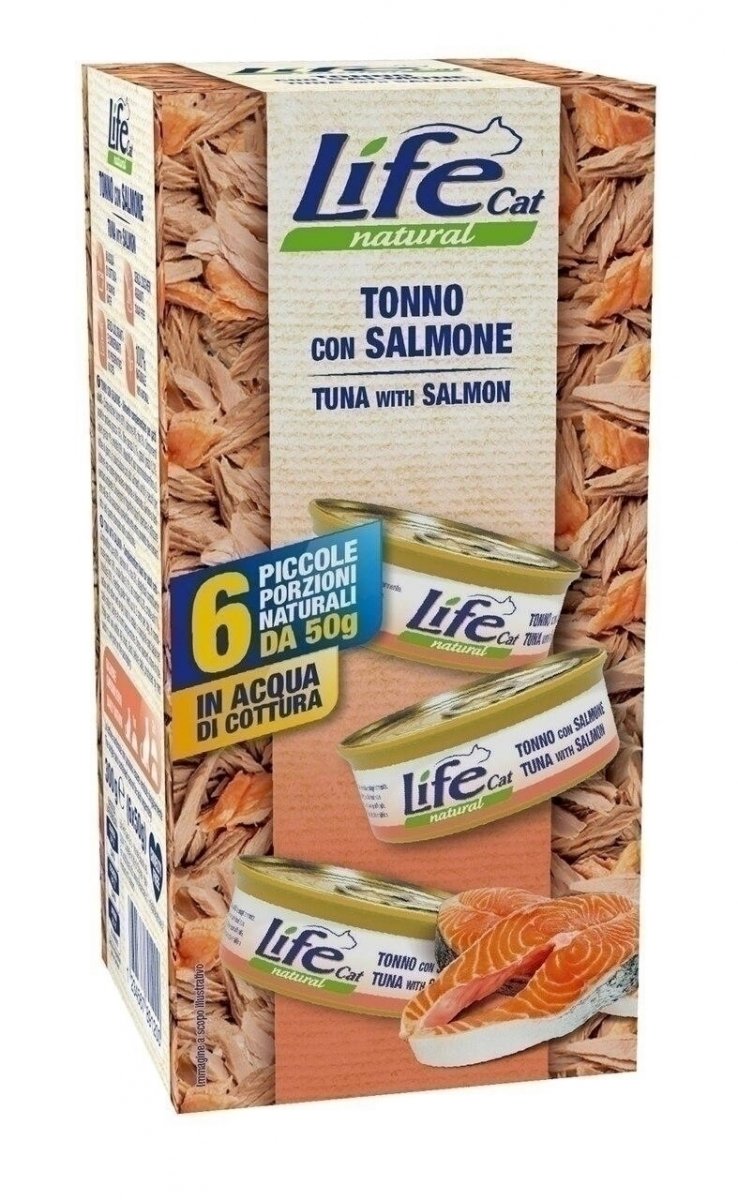 Mokra karma dla kota – Life Cat Multibox Tuńczyk i Łosoś 6×50 g