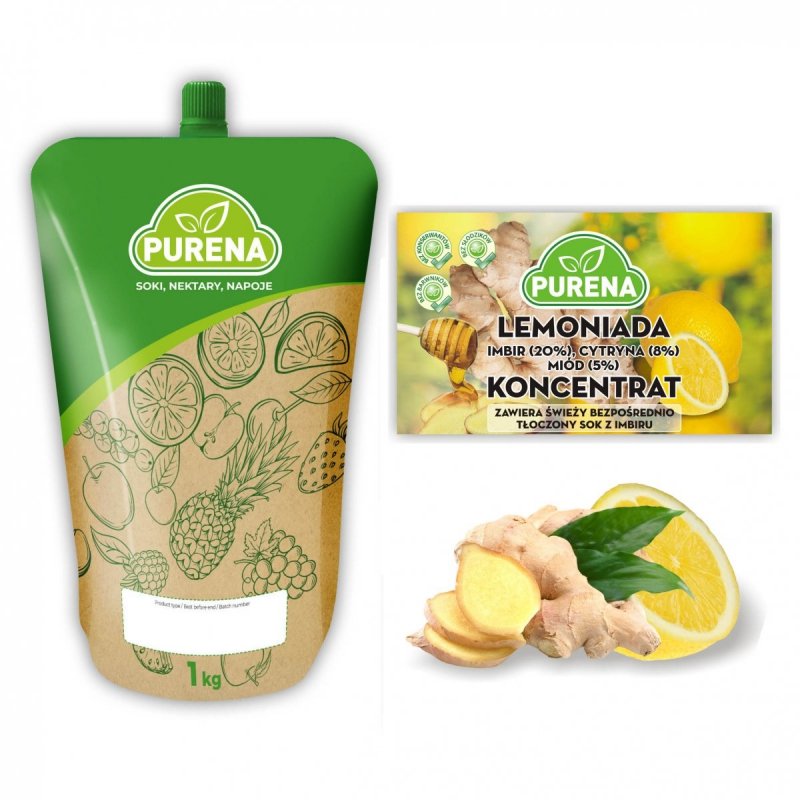 Lemoniada imbir-cytryna-miód koncentrat 1kg na 6l