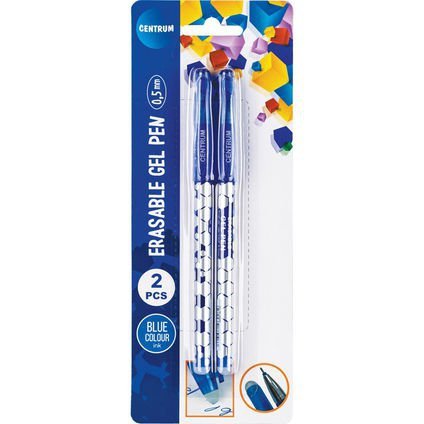 Zestaw 2 długopisów żelowy wymazywalny 0,5 mm blister 80544 Centrum