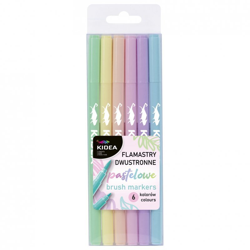 Flamastry dwustronne pastelowe B brush kidea 6 kolorów