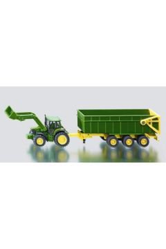 Traktor John Deere z przyczepą i ładowarką S1843 Siku