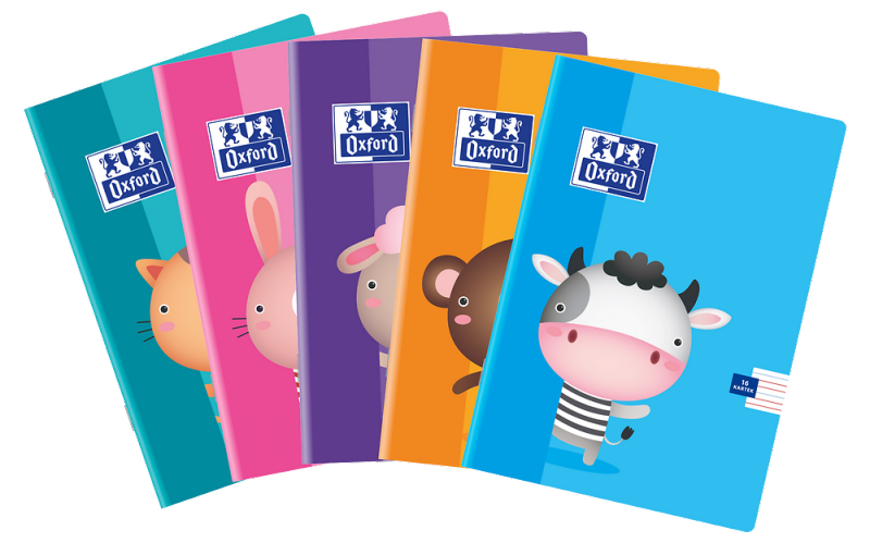 ZESZYT OXFORD KIDS A5 16K LIP KOLOROWA linia podwójna kolorowa PAKIET 10 SZTUK